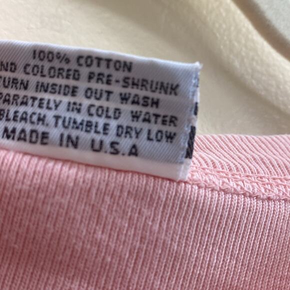 Russ Berens women’s size L pink long sleeve pre-shrunk cotton top - Picture 3 of 4